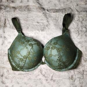 Victoria's Secret Green Lace Pushup Bra 34D